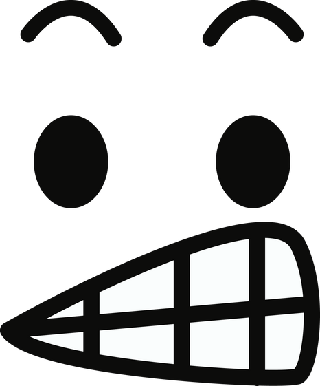 Startling face emoticon.